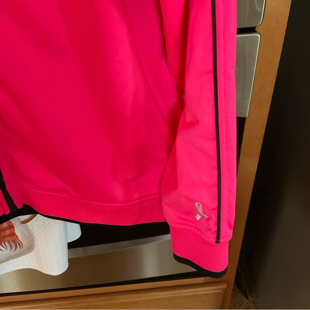 Fila Pink and Black Zip-Up Hoodie, light lining, breast cancer awareness - Picture 2 of 15